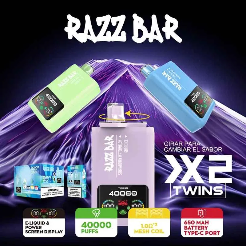 Razz Bar 40000 Puffs 40K Double Flavors Smart Screen Disposable Vape Wholesale